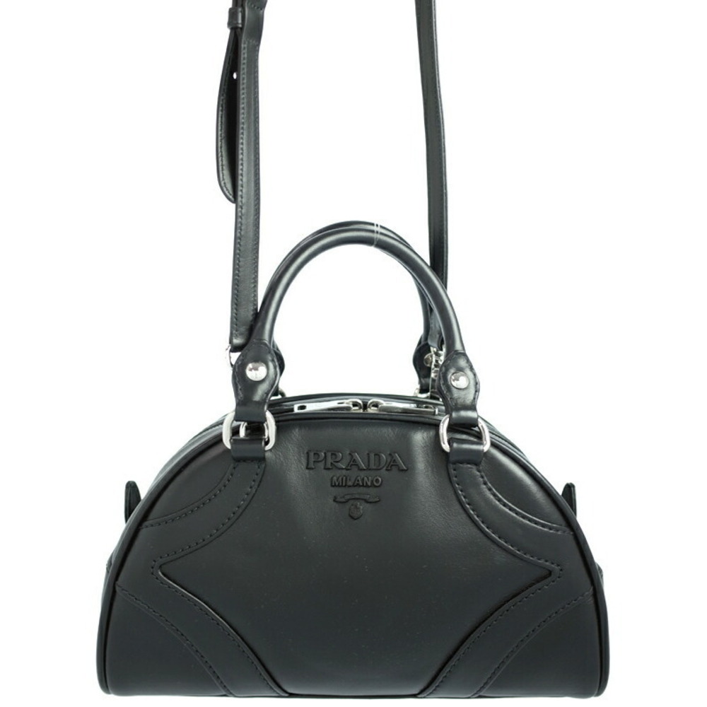 Prada Milano leather bowling bag black